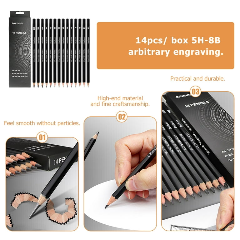 14Pcs Drawing Pencils for Sketching Graphite Pencils