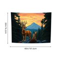 thumbnail image 3 of RKSupls Tapestry Wall Hanging Art, Mountain Sunset Deer Family Buck and Fawn Tapestry Decoration for Daily Bedroom, Dorm, Living Room, Apartment Hallway Home Decor, 3 of 5