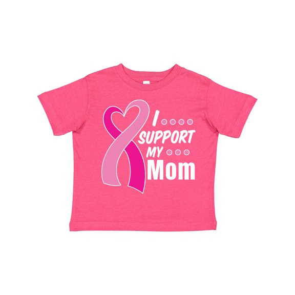 Inktastic Breast Cancer Awareness I Support My Mom with Pink Ribbon Boys or Girls Toddler T-Shirt