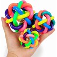 thumbnail image 4 of Pet Chew Toys Dog Rainbow Bouncy Rubber Balls With Bell For Teeth Cleaning, 4 of 4
