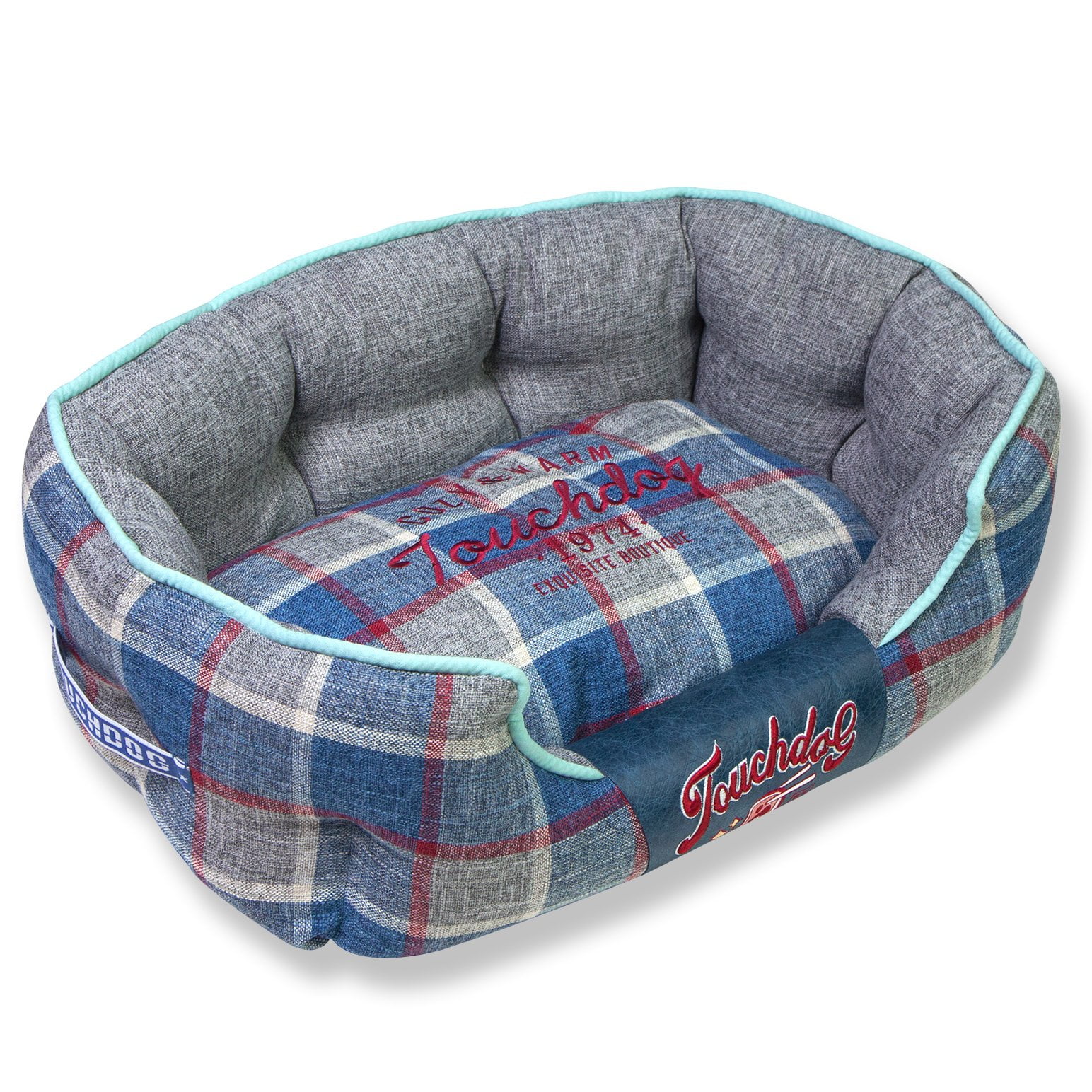 Touchdog ArchiChecked Designer Plaid Oval Dog Bed