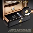 thumbnail image 6 of MIUGUYO 21L Cigar Humidor, Cigar Humidor Cabinet for 150 Cigars with Spanish Cedar Lining 2 Shelves 1 Drawer, Hygrometer, 0 Noise, Sealed Magnetic Door, Men's Gift (Black), 6 of 7