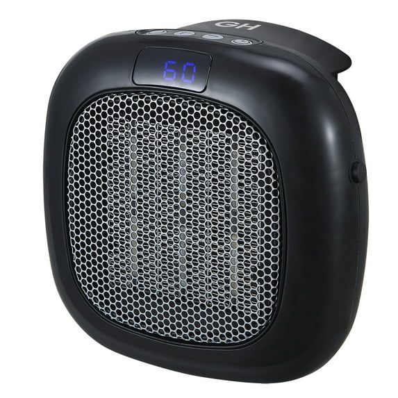 Open Box Good Housekeeping Wall-Mount Space Heater w/ Thermostat, 750W, Black