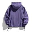 thumbnail image 3 of Rciityk Purple Men's Lightweight Hooded Rain Jacket Fashion Casual Loose Outdoor Raincoat Active Hiking Travel Shells Jacket, 3 of 6