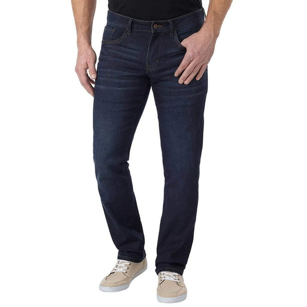 IZOD Men's Comfort Stretch Straight Fit Jeans (38W x 29L, Dark Harlow ...