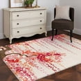 thumbnail image 4 of Red Orange Cherry Blossoms 3'x5' Washable Rug, Spring Weeping Leaves Burlap Non-Slip Area Rugs for Entryway Kitchen Classroom, StainResistant Dorm Throw Carpet, Low Pile Soft Indoor Floor Mat, 4 of 9