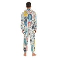 thumbnail image 6 of Doodle Faces Adult Onesie Pajamas Slim Fit Christmas One Piece Suit Pjs for Women and Men Hooded Zipper, 6 of 7