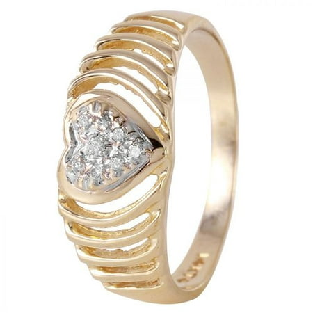 Foreli 0.07CTW Diamond 14K Yellow Gold Ring W Cert