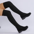 thumbnail image 6 of Knit Boots for Women Mid Calf Sock Boots Cable Knit Shaft Round Toe Low Flat Heel Pull On Winter 41, 6 of 6