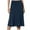 Navy, variant on Women's Lightweight Flare Midi Skirts Pull On Skirt Plus Size Basic Spring Skirts High Waisted A-Line Flowy Skirts