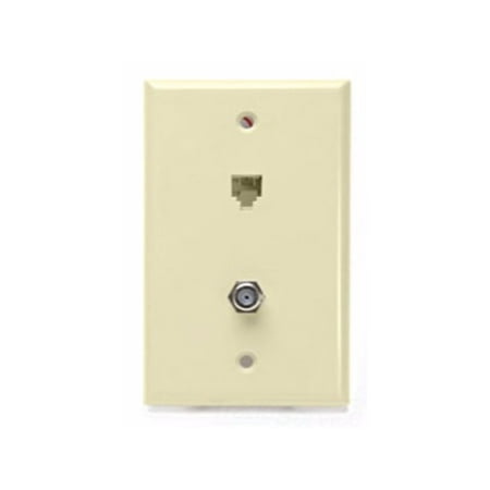 Phone Terminal - Leviton 40259-A Standard Telephone Wall Jack, 6P4C X F, Screw Terminal, Almond