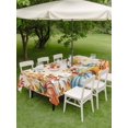 thumbnail image 3 of Outdoor Tablecloth with Umbrella Hole and Zipper, Orange Fall Rectangle Table Cloth 54x80 Inch Waterproof Tablecloth, Thanksgiving Orange Blue Pumpkins Botanical Picnic Table Cover for Patio Camping, 3 of 7
