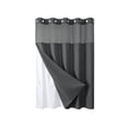 thumbnail image 2 of Waterproof Double Layer Shower Curtain, Waffle Weave Polyester Bath Curtain with Detachable Liner, Reinforced Grommet Top, Machine Washable, Standard Size for Bathtub and Shower Stall, 2 of 6