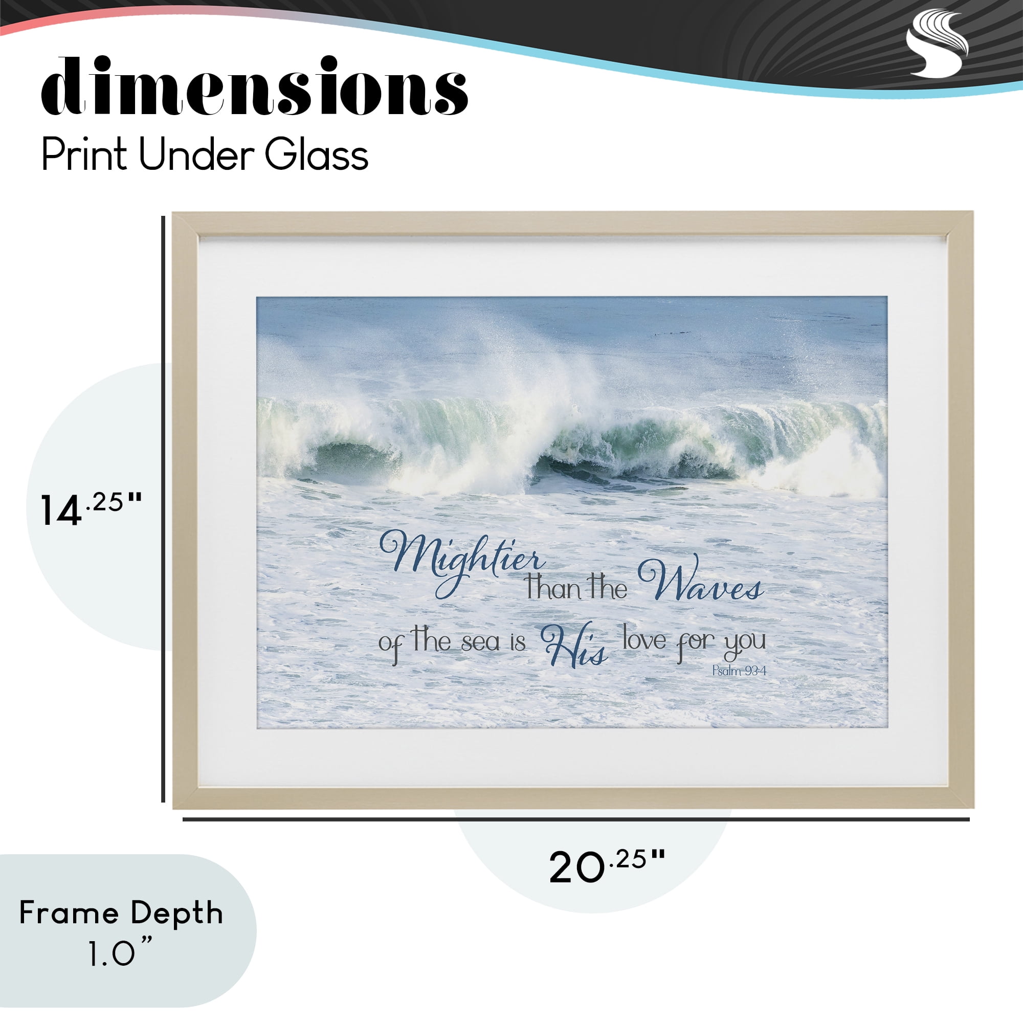 Stupell Industries Mightier Than The Waves Birch Framed Print Under Glass, design by Kathy Mansfield