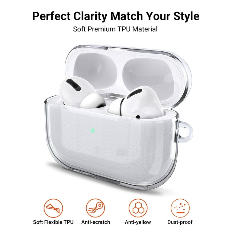 skæbnesvangre silhuet Mod ULAK Airpods Pro Case Cover, Cute Slim Shockproof Case for Apple Airpods  Pro 1st Generation 2019 Charing Case with Keychain, Crystal Clear -  Walmart.com