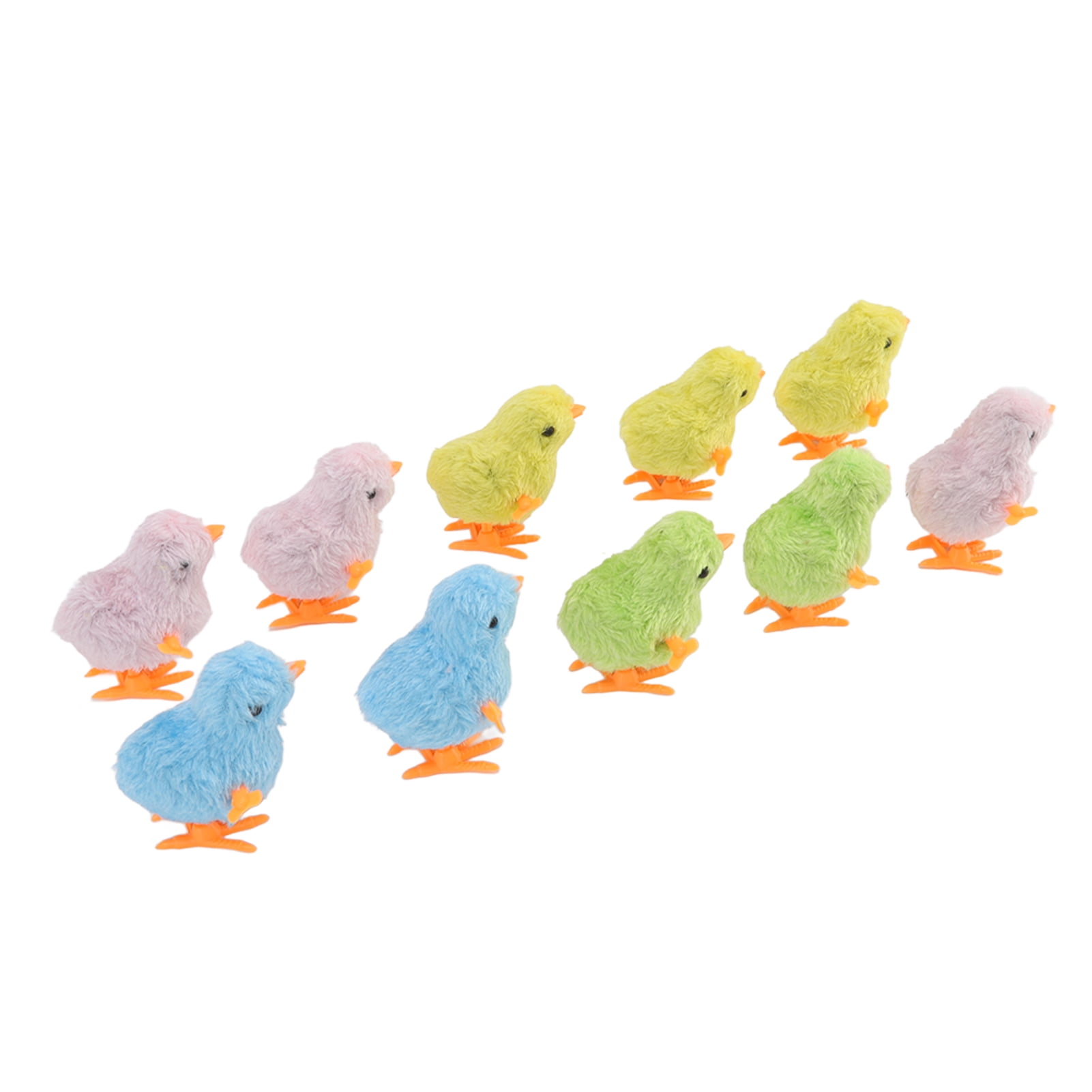 LAZIOEGR 10pcs Clockwork Chick Toy Cute Fun Colorful Stuffed Hopping Wind Up Interactive Toys For Cats Kittens Toddlers Assorted Colors Interactive Playtime Essential (7.87 inches / 20 cm)