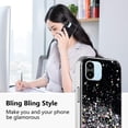 thumbnail image 2 of Compatible with Redmi A2 Case Cute Glitter Clear Sparkly Cases Shockproof Xiaomi Redmi A2 Phone Case for Women Girls Silicone Slim Bling Protective Cover (Black), 2 of 7