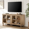 thumbnail image 6 of WAMAPT Sideboard Buffet Cabinets with 4-Glass Door, Kitchen Storage Cabinets, Wood Coffee Bar Tables with Adjustable Shelf, Accent Sideboard Storage Cabinet Table Dining Room, Living Room,Oak (2 PCS), 6 of 6