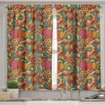 thumbnail image 2 of Ambesonne Ethnic Valance & Curtain, Colorful Floral Doodle, 55"x45", Multicolor, 2 of 6