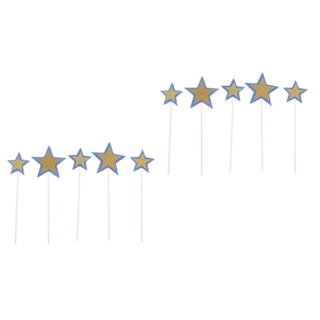Topper De pastel Sunnimix 10 piezas decoración azul oscuro Primeros De La Torta De La Estrella