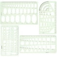 thumbnail image 5 of KAKOWELY 4pcs Geometric Stencils For Drawing Circle And Oval Templates Plastic Circle Ruler For Drafting Drawing Tools For Artists,7.68X"X3.94"X0.08", 5 of 5