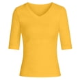 thumbnail image 4 of EYNMVR Women's V Neck T Shirts Slim Fitted Half Sleeve Tops Basic Tees, 4 of 4
