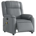 thumbnail image 1 of Sillón reclinable eléctrico para masajes con respaldo lateral VidaXL, piel sintética gris, 1 of 9