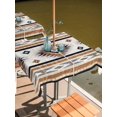 thumbnail image 2 of Square Outdoor Tablecloth with Umbrella Hole Orange Boho Outside Table Cloth Waterproof Patio Table Cover Southwestern Ethnic Aztec Retro Geometric Zipper Tablecloths for Picnic Camping 60x60 Inch, 2 of 8