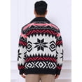 thumbnail image 3 of DARING DIVA Men's Shawl Collar Long Sleeved Knitwear Cardigan Sweater XL Black Red, 3 of 7