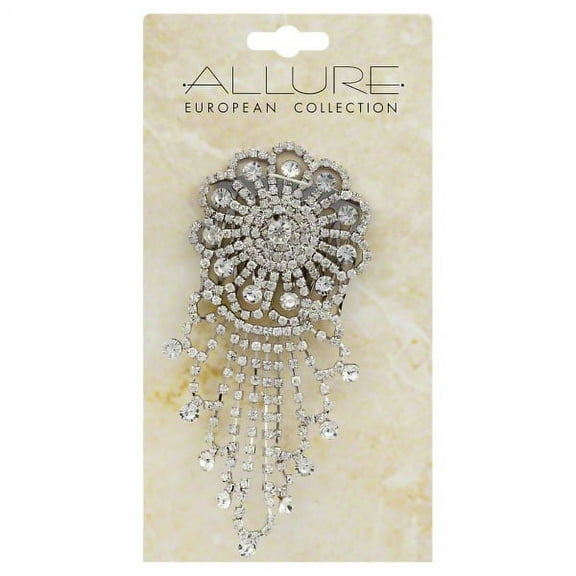 Allure Dangle Rhinestone Side Comb - Rhinestone Bloom