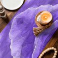 thumbnail image 3 of Purple Beach Coastal Table Runner 70 Inches, Summer Nautical Seaside Ocean Ombre Bed Runner Dresser Scarves Tabletop for Indoor Outdoor Parties/Ceremony/Banquet, 13" x 70", 3 of 9
