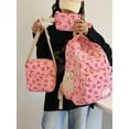 thumbnail image 2 of Bow Backpack for Women Coquette Aesthetic Nylon Rucksack Cute Kawaii Backpack 3Pcs Set With Bow Pattern, 2 of 16