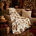 thumbnail image 3 of Autumn Hygge Rustic Pattern, Cozy Artistic Scene, Warm Flannel Blanket for Home Library and Reading Nook with Detailed Artwork, Art Lovers Thanksgiving Gift, Artistic Home Decor, 3 of 9