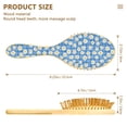 thumbnail image 2 of Natural Wooden Round Hair Brush - Wooden Cushion Massage Comb for Straight and Curly Hair, Promotes Scalp Blood Circulation,Blue Gingham, 2 of 7