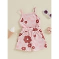 thumbnail image 3 of Suagox Toddler Girls Summer 2Pcs Clothes Set  Outfits Floral Print Spaghetti Strap Waffle Tank Tops Shorts for 0-24 Months and 2-3 Years Old Baby, 3 of 10