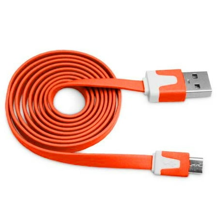 Importer520 Orange 1.8m 6 Ft (Extra Long) Micro USB Data Sync Charger Cable forLG Optimus Logic L35g / Dynamic L38c(Net 10,