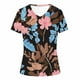 thumbnail image 2 of Camiseta de Manga Corta de la Mujer con Cuello en V Causal, Camiseta de Estante de Imitación de Moda de Verano, 2 of 4