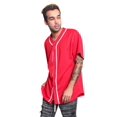 thumbnail image 3 of Victorious Men's Classic Baseball Jersey with Trim BJ42 - RED - 3X-Large, 3 of 5