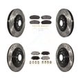 thumbnail image 1 of Transit Auto Front Rear Coated Drilled Slotted Disc Brake Rotors and Ceramic Pads Kit for Car 2014-2022 Jeep Cherokee with Dual Piston Caliper KDT-101185, 1 of 2
