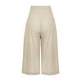 thumbnail image 3 of Gomelly Ladies Palazzo Pant High Waist Bottoms Baggy Capri Pants Women Lounge Beach Trousers Wide Leg Apricot L, 3 of 5