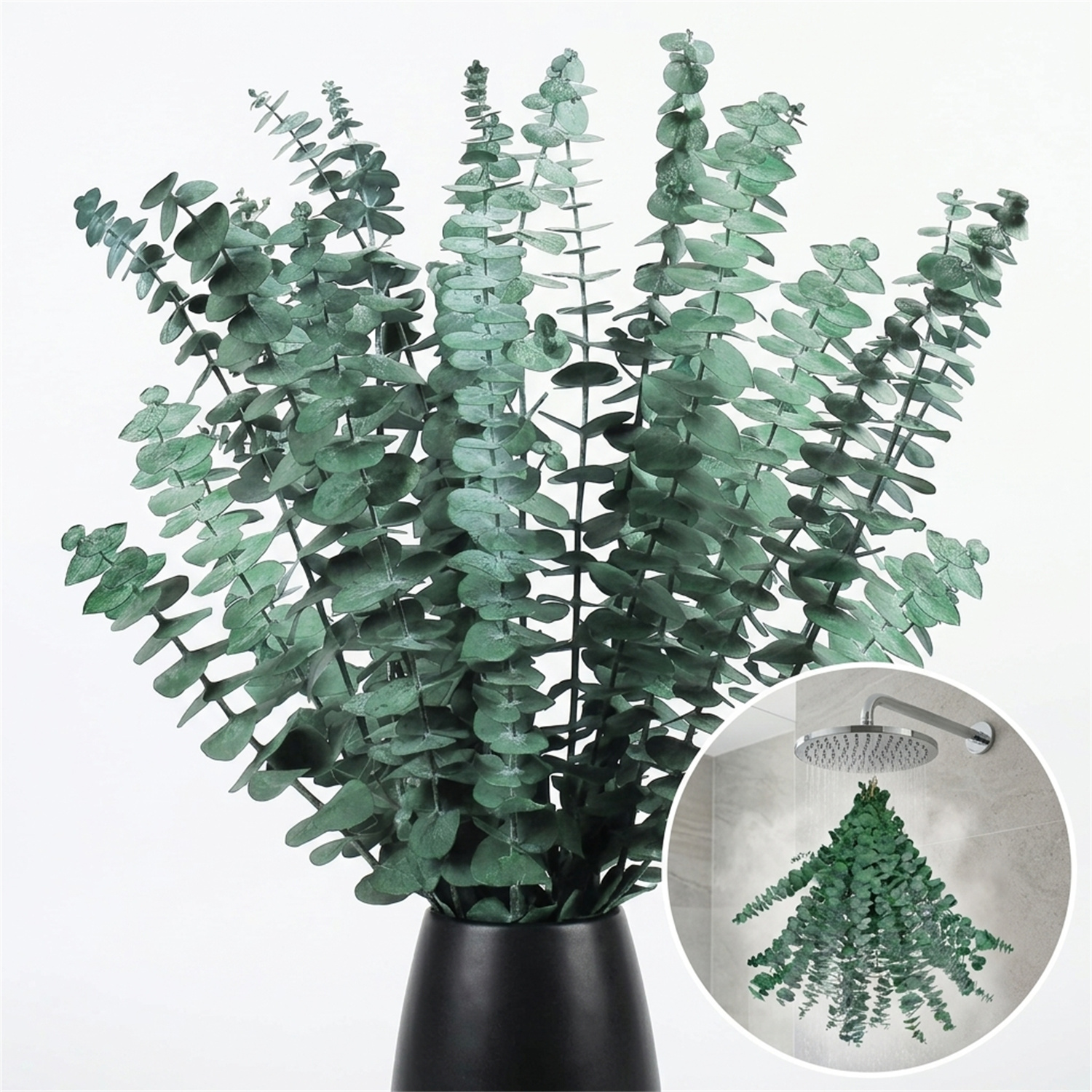 NOGIS 20 Pack Dried Eucalyptus Bundle,17 inch 100% Natural Fresh Eucalyptus Branches Greenery Eucalyptus Stems for Aromatherapy to Your Shower,Also for Flower Arrangements Wedding Home Decor