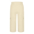 thumbnail image 5 of Lumtrix Cargo Capris For Women Summer Dressy Casual Loose Capri Pants With Pockets High Waisted Work Button Cropped Pant Beige M, 5 of 7