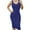 Dark Blue, variant on Mefallenssiah Women Summer Sleeveless Solid Color Sexy Personality Wrap Skirt