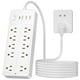 thumbnail image 1 of Cshidworld Surge Protector Regleta, 10 Tomacorrientes con 4 Puertos USB, 2 USB-C, Cable de Extensión de 4 Pies, 1875W/15A, 1700J, para Escritorio de Oficina en Casa, Blanco, 1 of 7