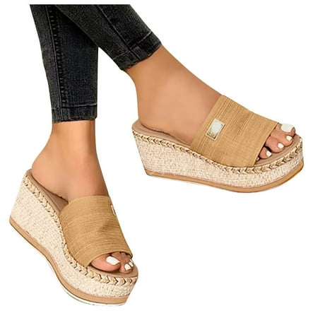 

Mzoazpie Summer Flip Flops Fashion Wedge Slippers for Women Causal Wedges Women Shoes Hard Bottom Slippers for Women Slipper Booties Women Womens Slippers Size 6 Slingback Slippers for Women