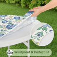 thumbnail image 5 of Pioneer Flower Floral Print Pattern Round Fitted Tablecloth with Elastic Edge,Dining Table Cover Waterproof,Outdoor Round Tablecloth for Camping,Dining,Indoor and Outdoor, 5 of 7