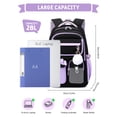thumbnail image 6 of Girls School Backpack,Laptop Bookbag with Trolley Strap,Lightweight School Bag with Bow & Pom-Pom,Elementary Middle School Girls Backpack, 6 of 7