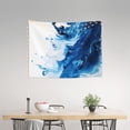 thumbnail image 2 of Kdxio Blue White Fluid Art Wall Hanging Tapestries Banner For Bedroom College Dorm Home Living Room Party Decor 29X37 In, 2 of 8