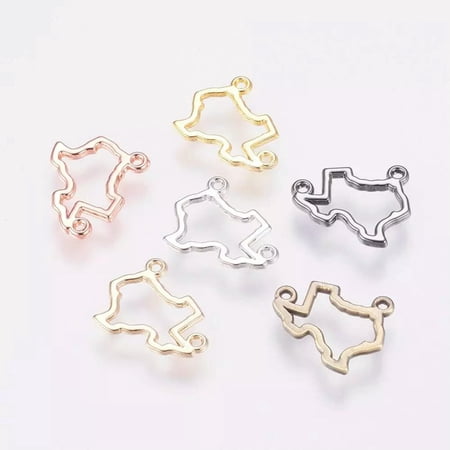 U8MO Texas Charms Connector Pendants State of Texas Lone Star State Links Assorted 5