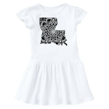 

Inktastic Louisiana Silhouette Mandala Gift Toddler Girl Dress